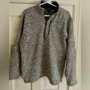Eddie Bauer Men's Heather Grey‎ Quarter Zip Sweater. Size medium